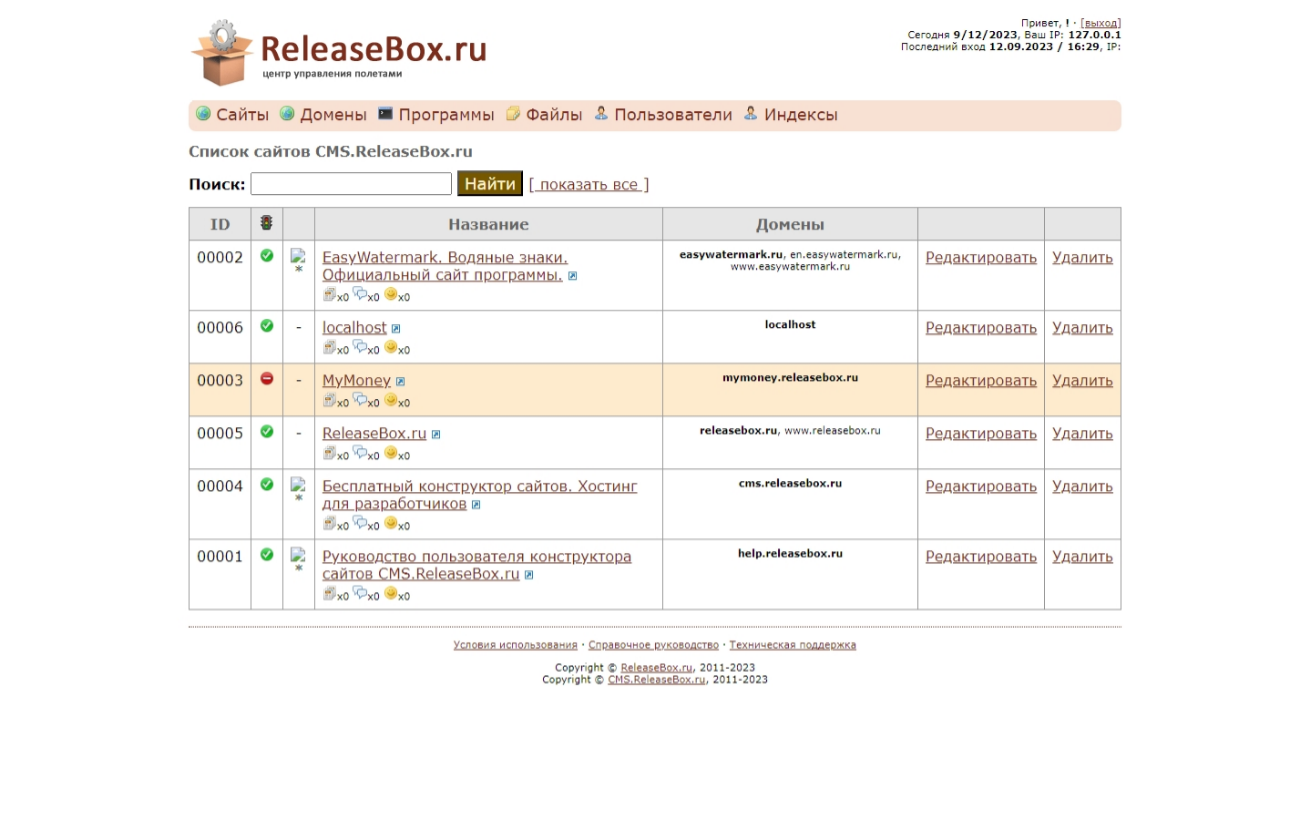 ReleaseBox.ru: Admin - Siltes