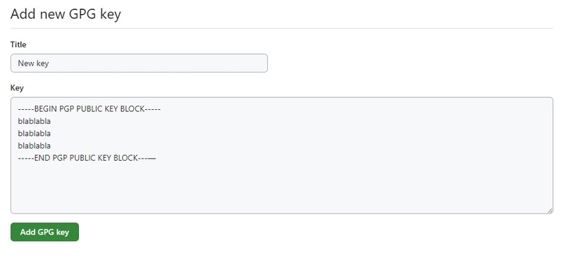 Добавление нового GPG ключа в GitHub